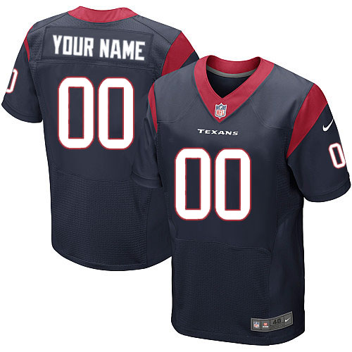 Nike Houston Texans Customized Navy Blue Stitched Elite Men's NFL Jersey